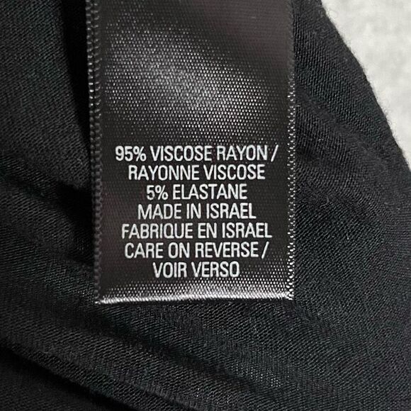 Tahari Ruffled Black Top Womens Medium Dark Romantic Day to Night Classic Blouse - Picture 6 of 10